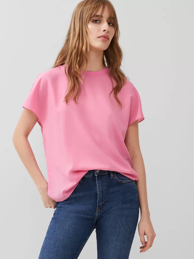 Crepe Light Crew Neck Top<FRENCH CONNECTION Shop