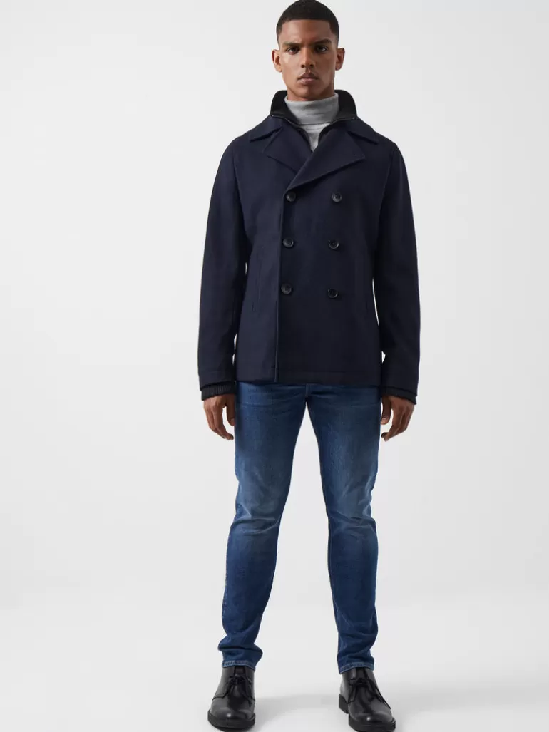 Double Breasted Layered Pea Coat<FRENCH CONNECTION Discount