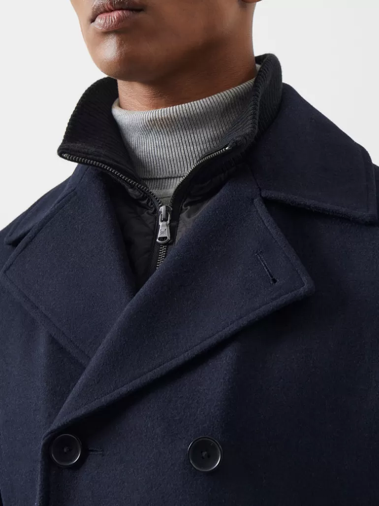 Double Breasted Layered Pea Coat<FRENCH CONNECTION Discount