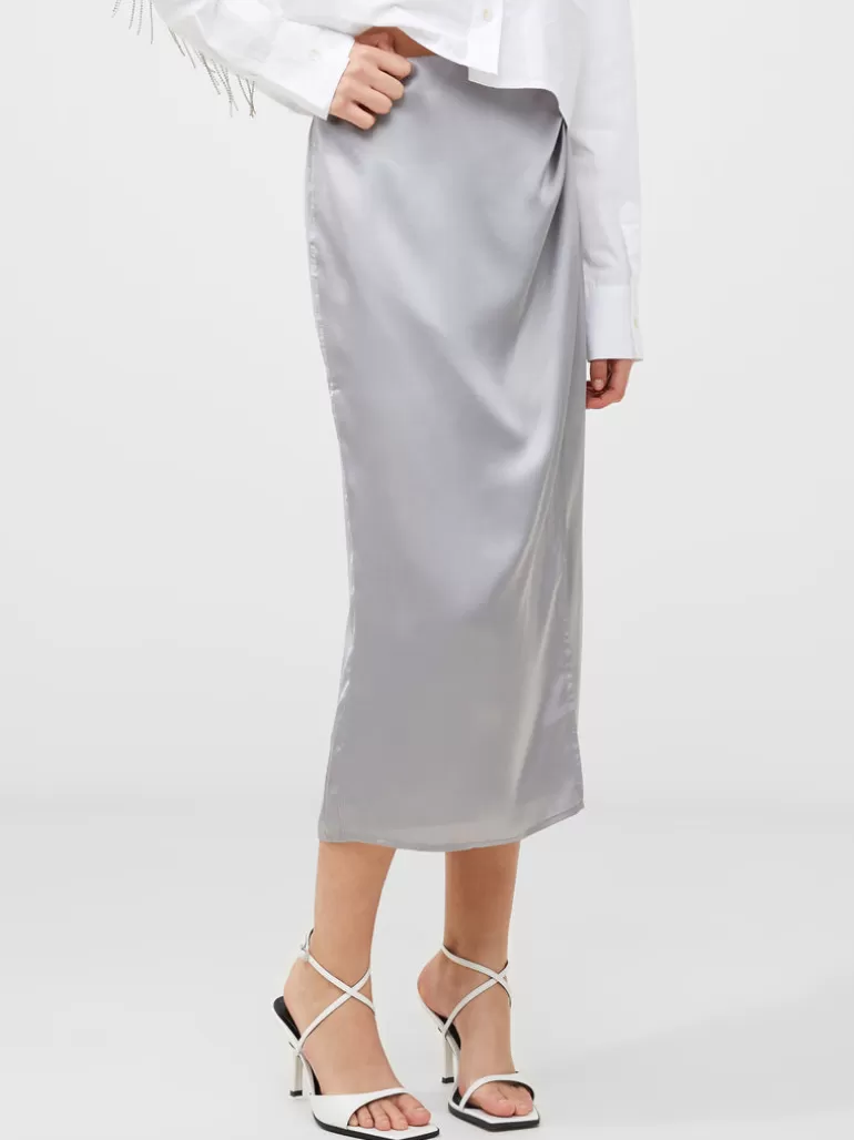 Inu Satin Wrap Midi Skirt<FRENCH CONNECTION Shop