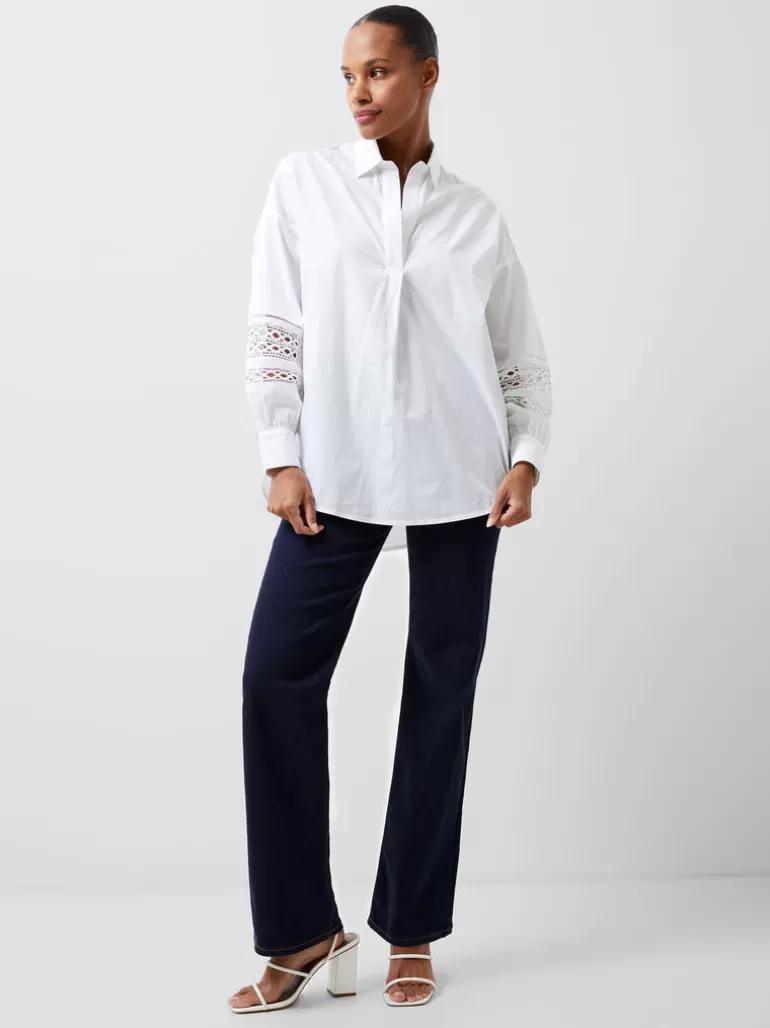 Rhodes Embroidered Long Sleeve Popover Shirt<FRENCH CONNECTION Store