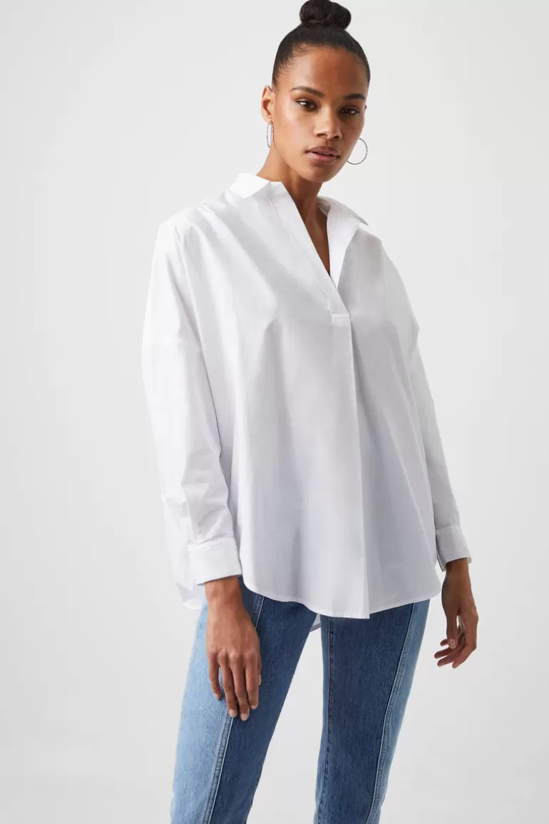 Rhodes Poplin Popover Shirt<FRENCH CONNECTION Cheap