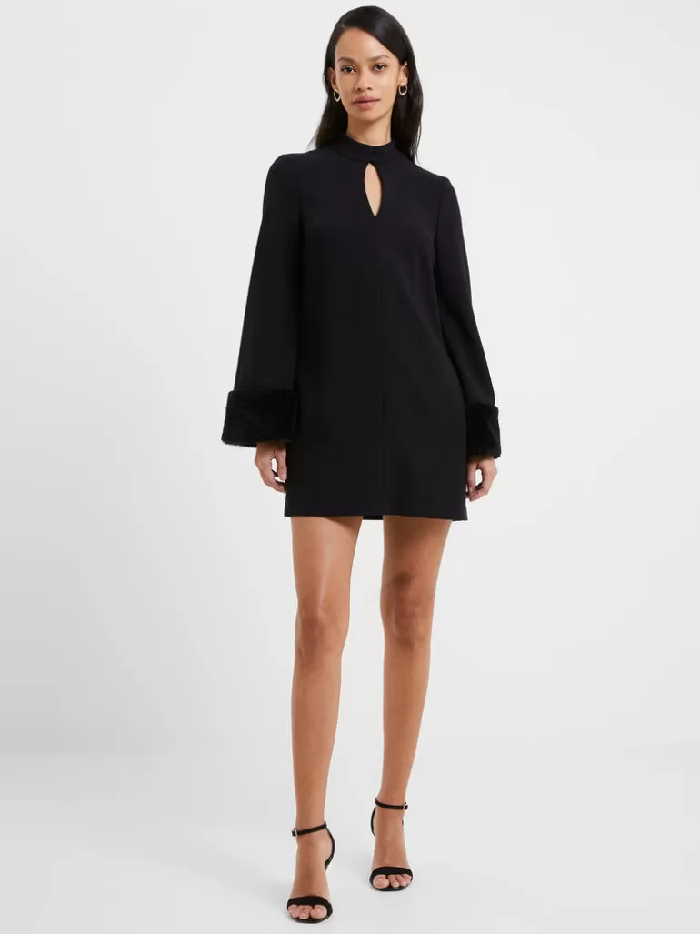 Whisper Ruth Faux Fur Trim Mini Dress<FRENCH CONNECTION Hot