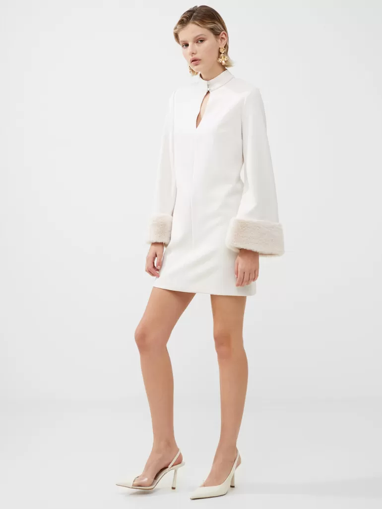 Whisper Ruth Faux Fur Trim Mini Dress<FRENCH CONNECTION Hot