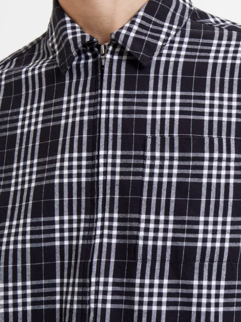 Zip Through Relaxed Pendine Check Shirt<FRENCH CONNECTION Online